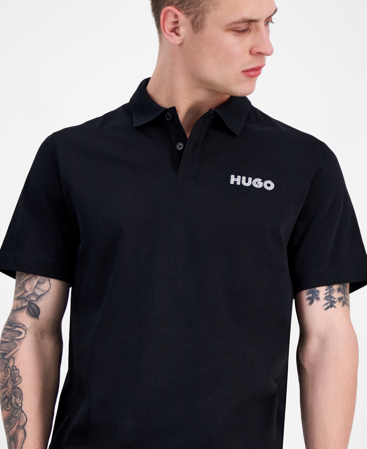 Shop Hugo By  Boss Men's Short-sleeve Polo Shirt In Black
