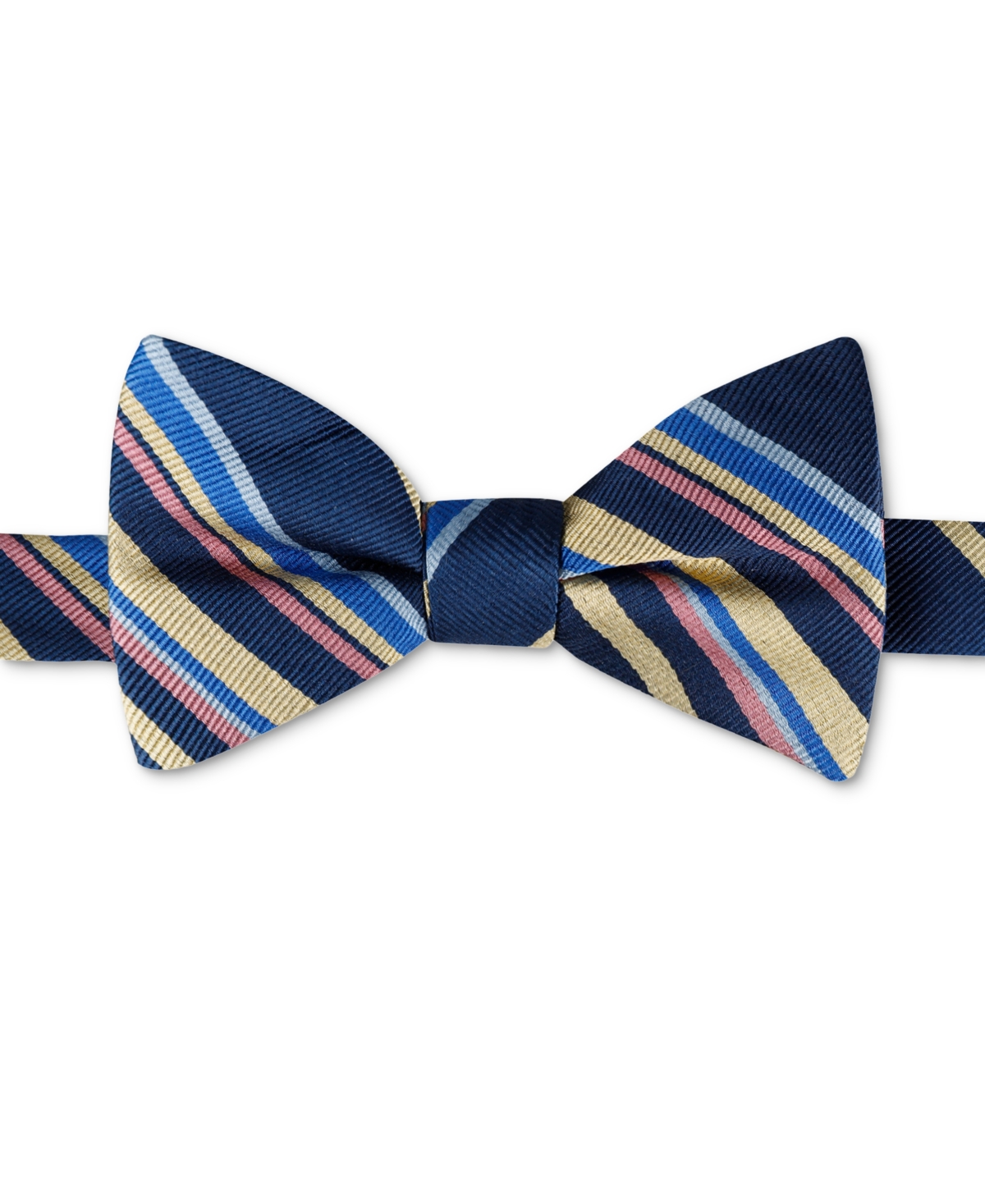 Tommy Hilfiger Men's Stripe Bow Tie & Solid Pocket Square Set