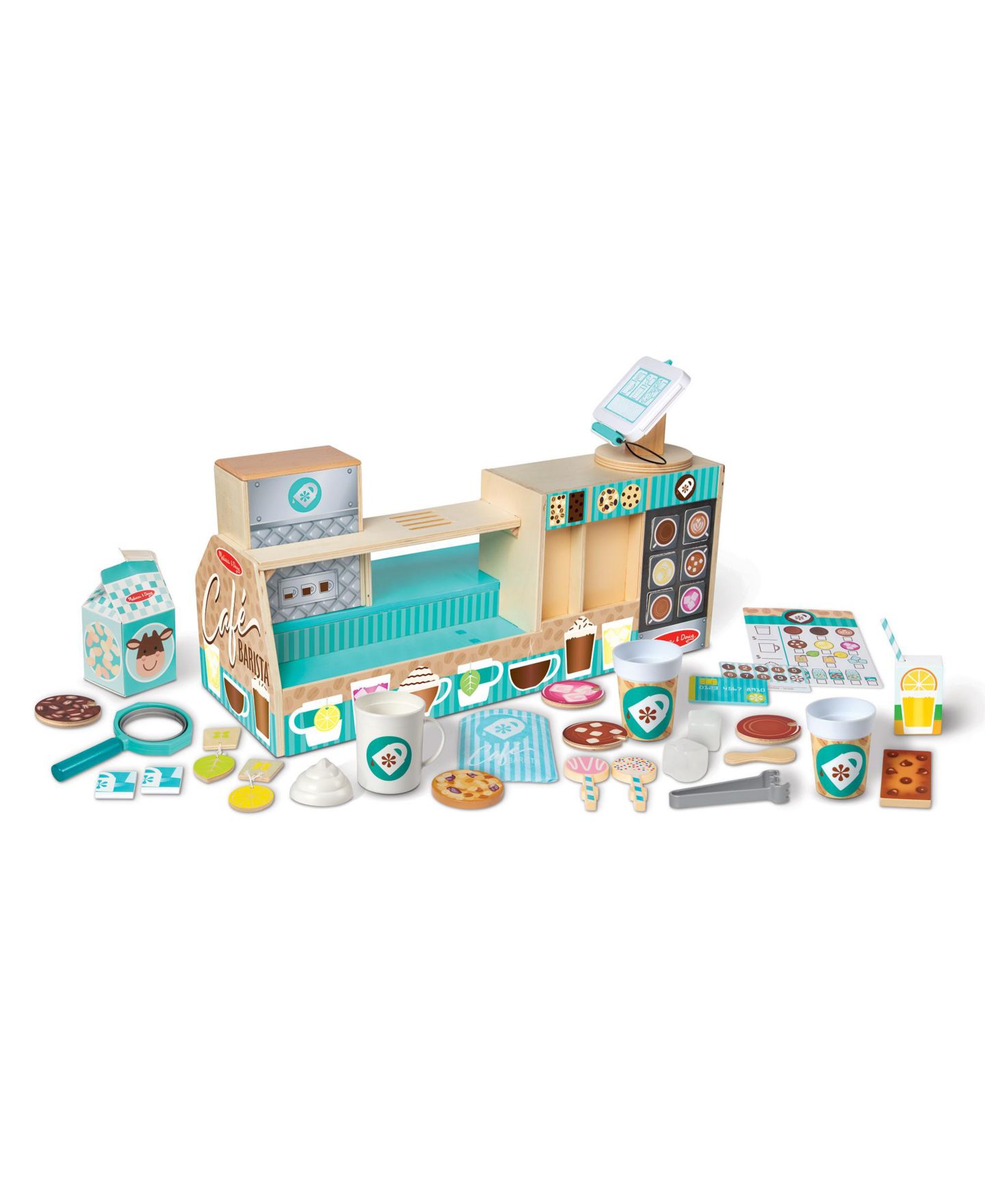 Детские игрушки Melissa and Doug Wooden Cafe Barista Coffee Shop 35 Piece Set — фото 2