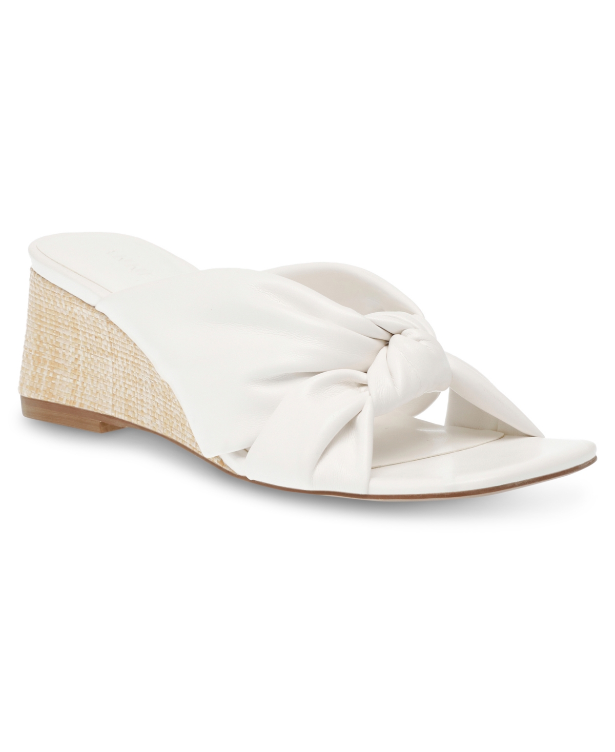 Anne Klein Women's Garth Slip-on Wedge Sandals In White Smooth