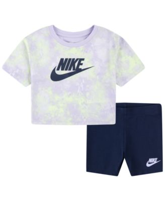 Nike Toddler Girls Boxy T-shirt and Bike Shorts Set - Macy's