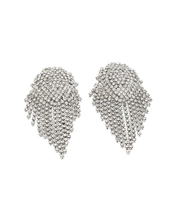 SOHI Women's Silver Bling Cluster Drop Earrings - Macy's