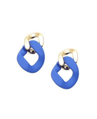 Women's Blue  Chain-link Drop Earrings