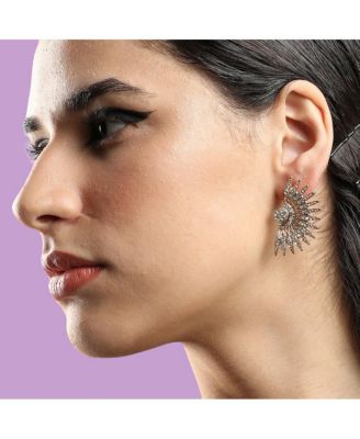 Women's Gold  Embellished Rays Drop Earrings