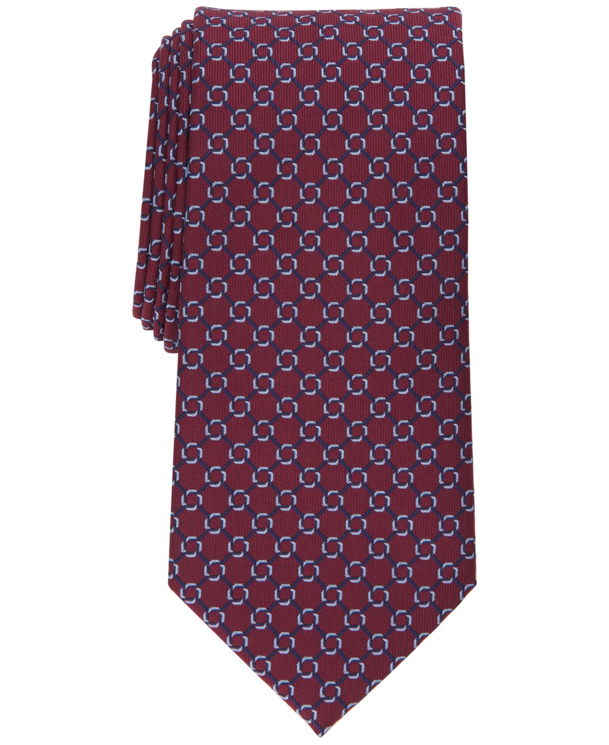 Men's Perez Medallion Tie, Created for Macy's - Burgundy