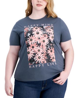 Rebellious One - Women's Happy Flower Crewneck Tee