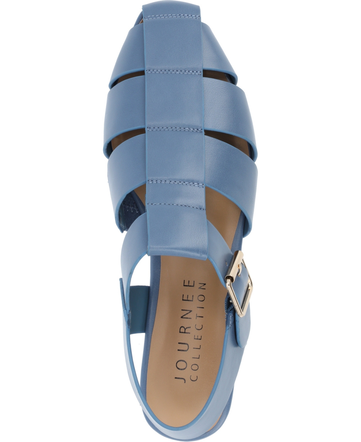 Journee Collection Womens Cailinna Ankle Strap Flat Sandals In Blue