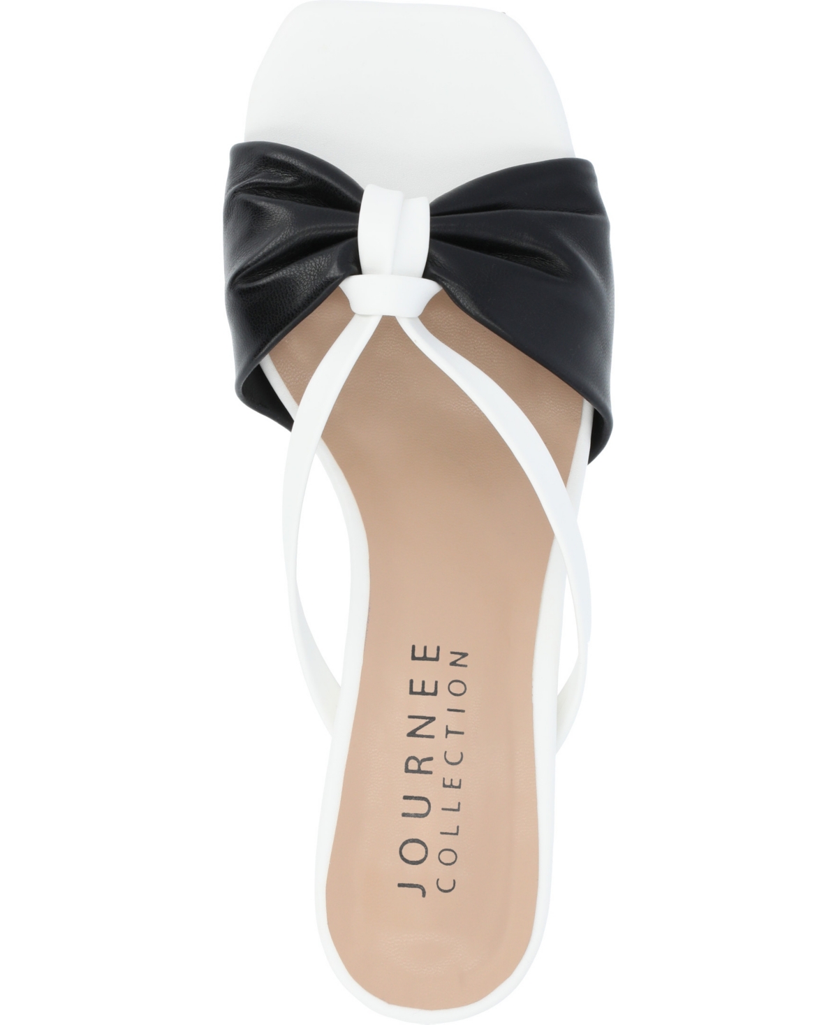 Shop Journee Collection Women's Starling Kitten Heel Dress Sandals In Black,white