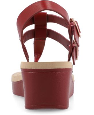 Women's Bianca Double Buckle Platform Wedge Sandals