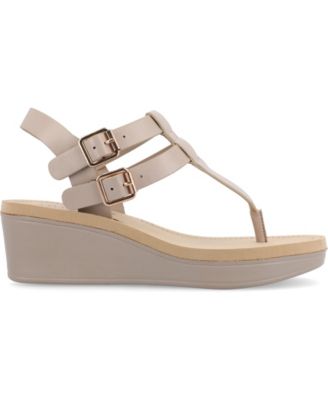 Women's Bianca Double Buckle Platform Wedge Sandals