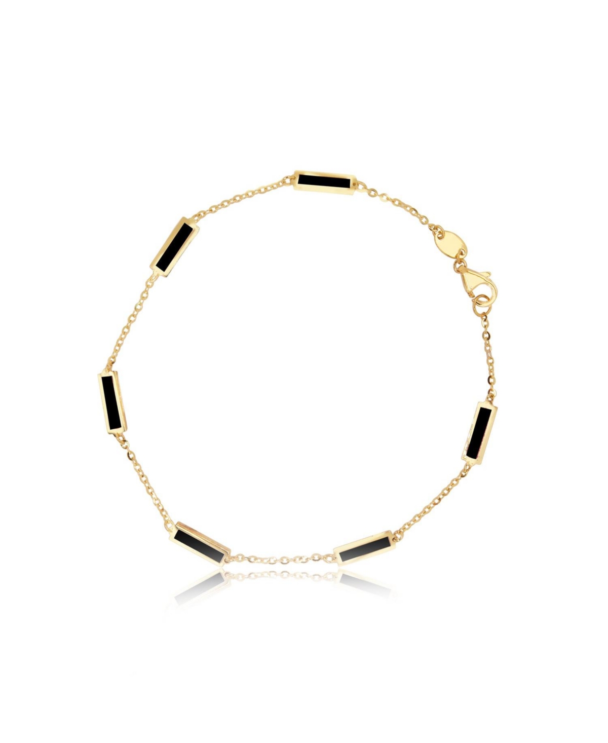 Onyx Bar Chain Bracelet - Black
