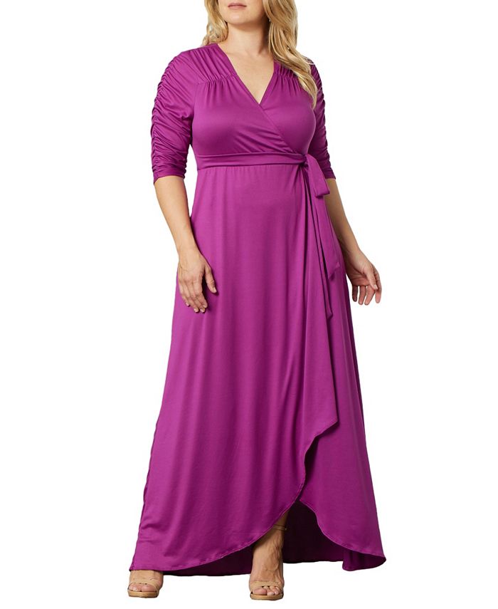 Kiyonna Women's Plus Size Meadow Dream Maxi Wrap Dress - Macy's