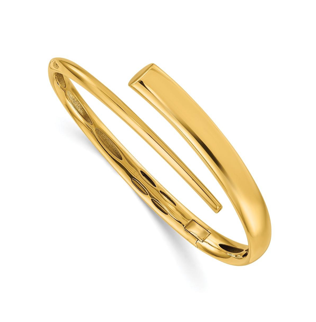 18k Yellow Gold Hinged Cuff Bangle Bracelet - Gold