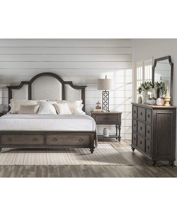 Furniture Mandeville 3pc Bedroom Set (Upholstered King Storage Bed