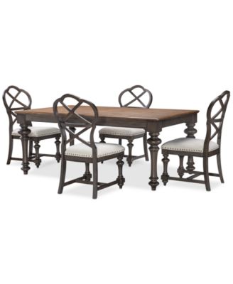 Mandeville 5 Pc. Dining Set (Rectangular Table & 4 X-Back Chairs)