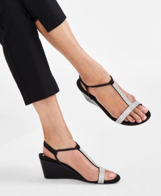 ★MAC MOC★ 3Color Minimal Gem Wedge Heel Sandals 3Cm Style & Co Women's Mulan Embellished Wedge Sandals, Created