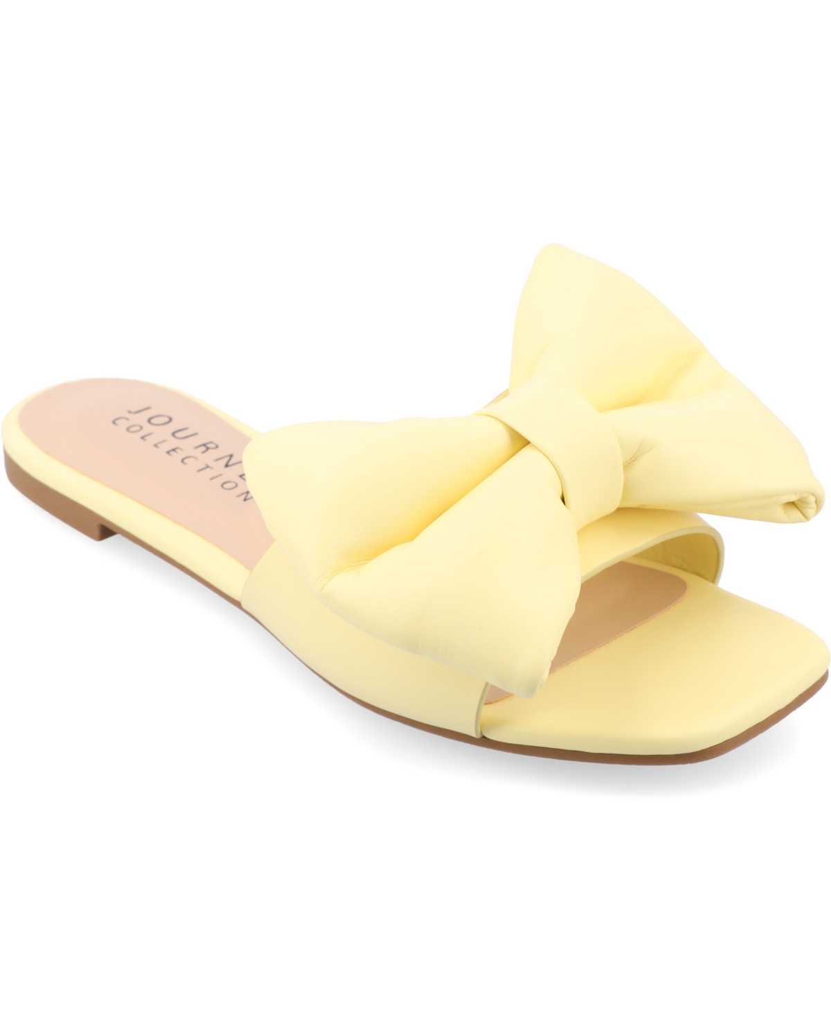 Women's Fayre Wide Width Oversized Bow Slip On Flat Sandals - Yellow