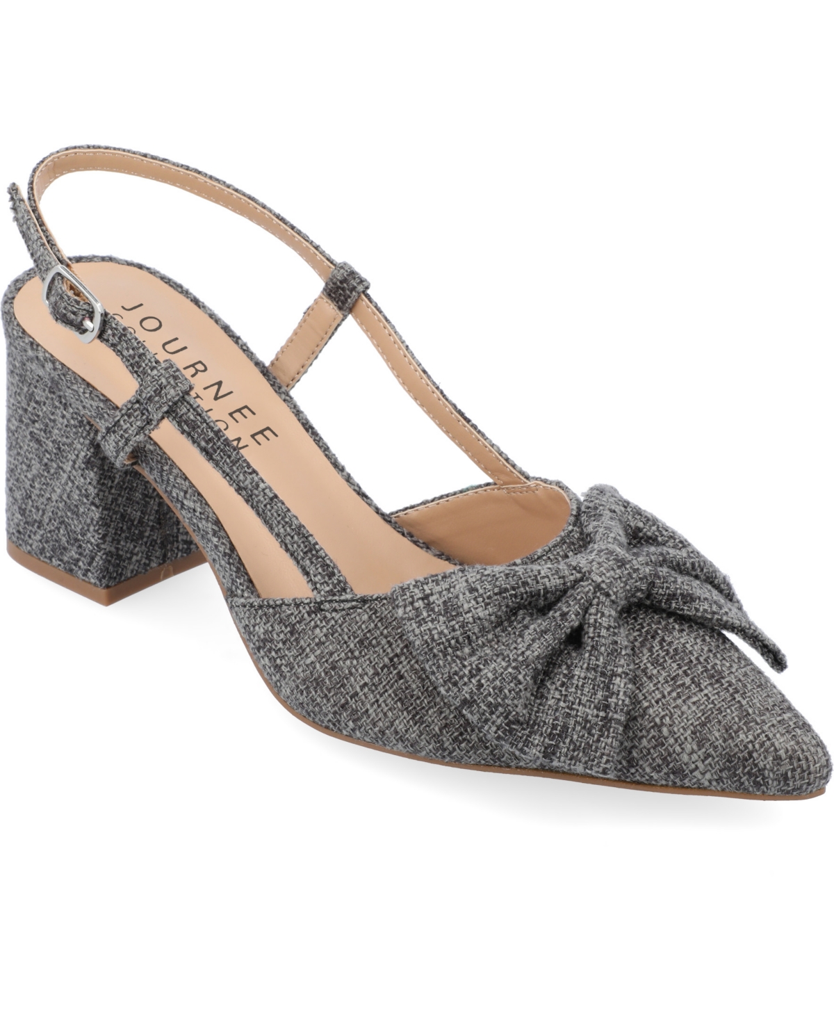 Shop Journee Collection Women's Tailynn Block Heel Pumps In Charcoal