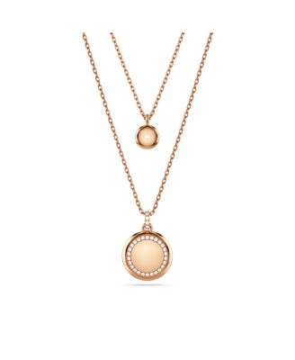 White, Rhodium Plated or Rose-Gold Tone or Gold-Tone Meteora Layered Pendant Necklace