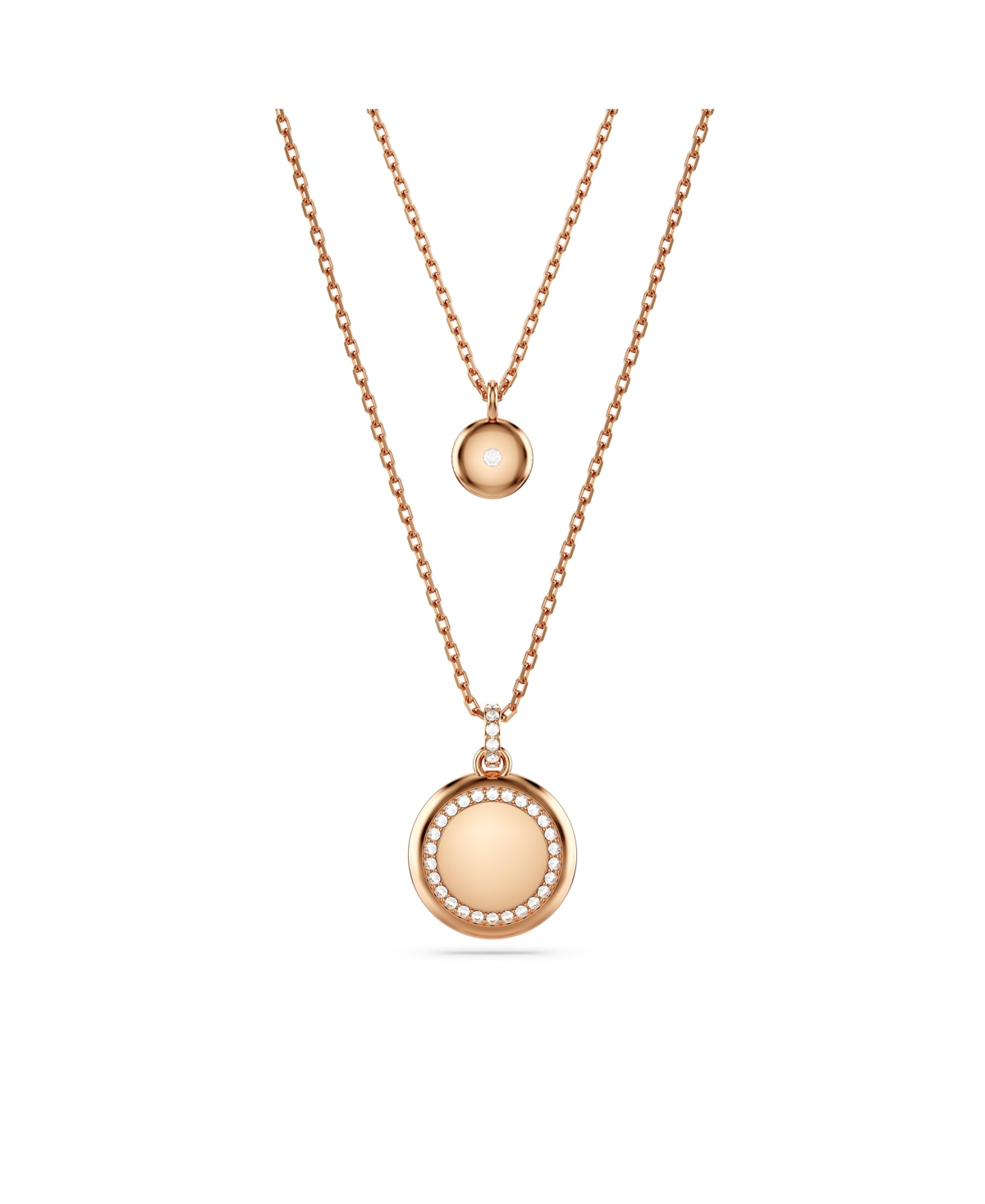 Swarovski White, Rhodium Plated or Rose-Gold Tone or Gold-Tone Meteora Layered Pendant Necklace