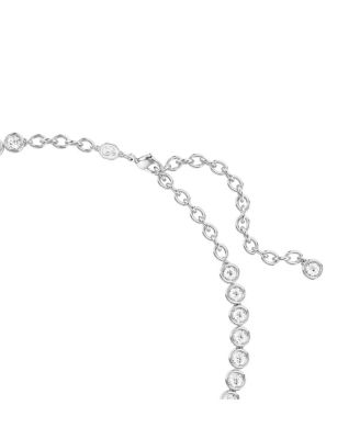 Round Cut, White, Rhodium Plated Imber Tennis Necklace