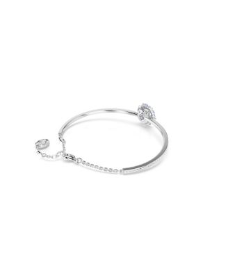 Flower, Blue, Rhodium Plated Idyllia Bangle Bracelet