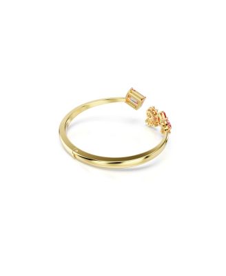 Mixed Cuts, Pink, Gold-Tone Gema Bangle Bracelet