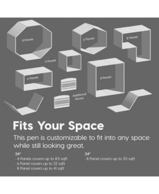 USA 24" Exercise 6-Panel Pet Playpen with Door, Dog Cat Playpen For Puppy Small Dogs Keep Pets Secure Easy Assemble Easy Storing Customizable Non-Skid Rubber Feet, White