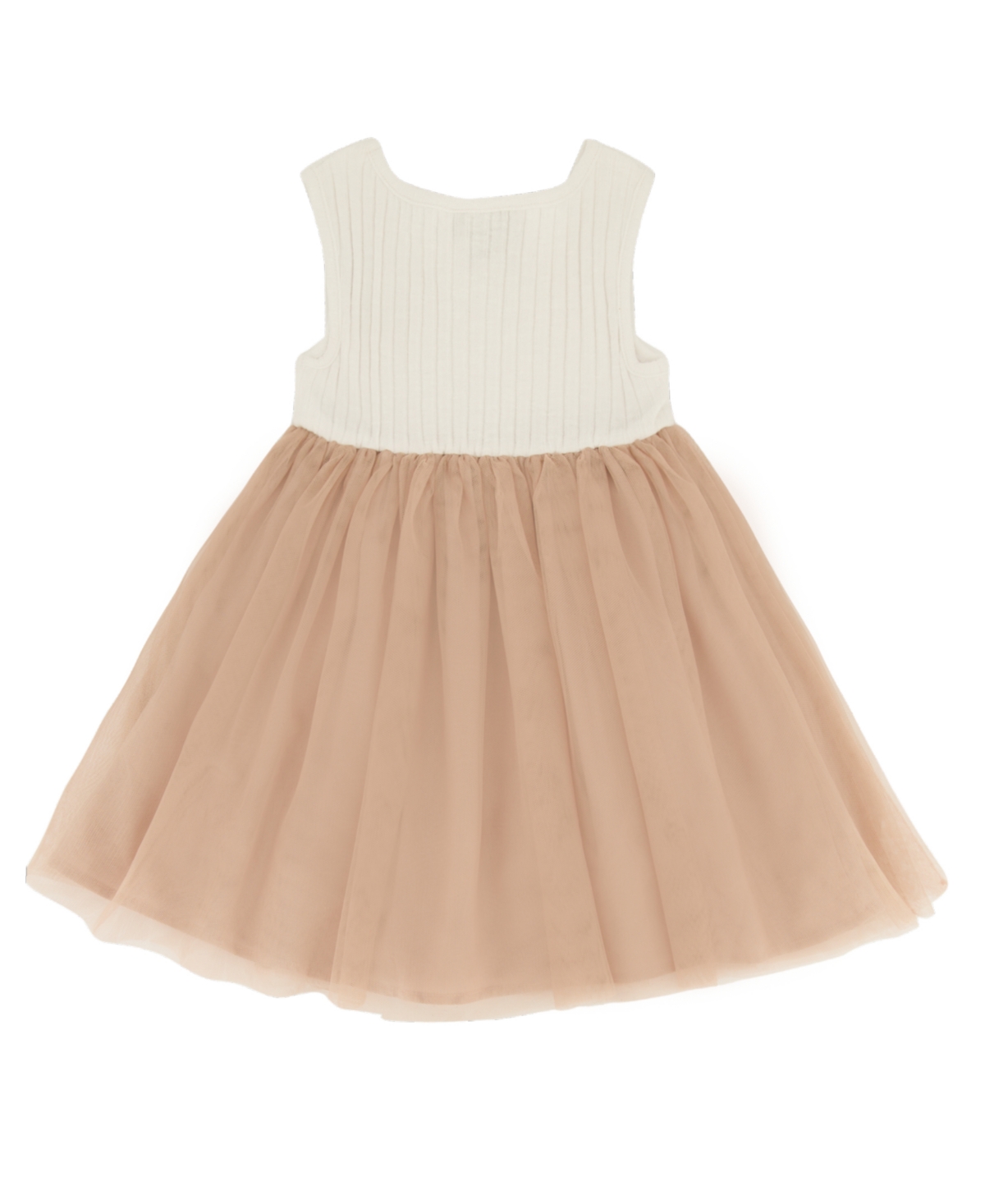Calvin Klein Toddler Girls One Piece Fit-and-Flare Sleeveless Ribbed and Tulle Dress