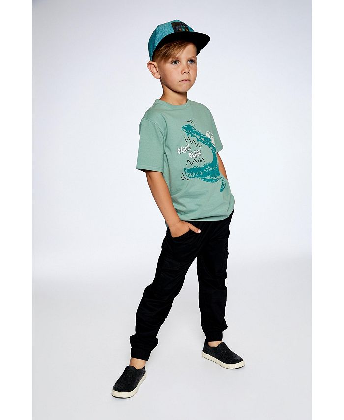 Deux Par Deux Organic Jersey T-Shirt - Smoke Green main image 1