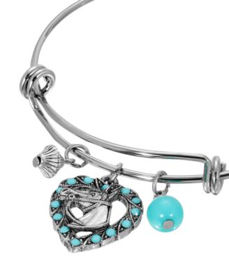 Crystal Turquoise Heart Horse Head Bracelet