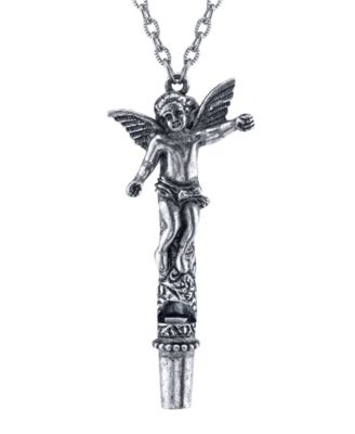 Pewter Angel Whistle Necklace