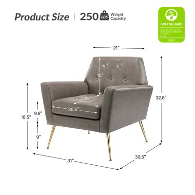 Modern Faux Leather Accent Chair for Living Room Bedroom