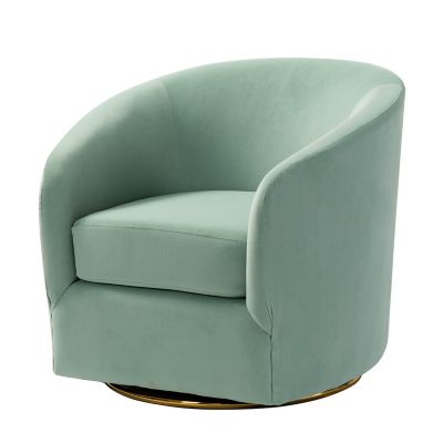 Swivel Accent Chair with Gold Metal Base for Living Room Nursery