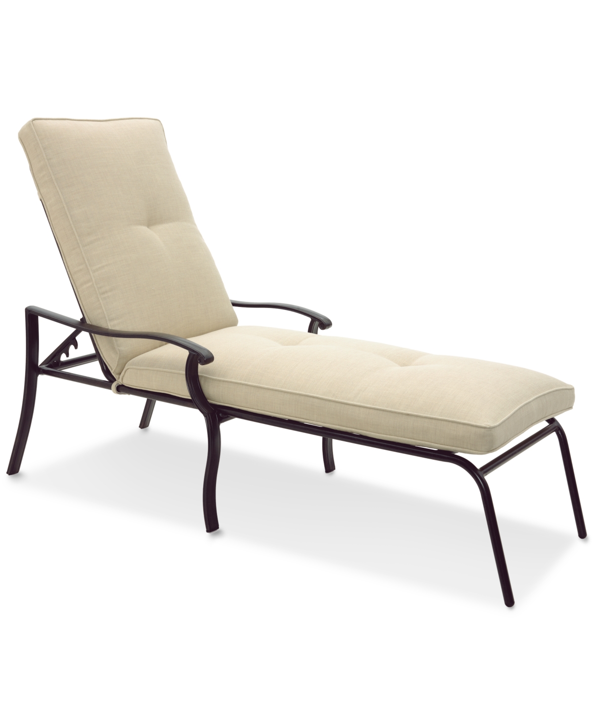 Agio Wythburn Mix And Match Lattice Outdoor Chaise Lounge In Straw Natural,pewter Finish