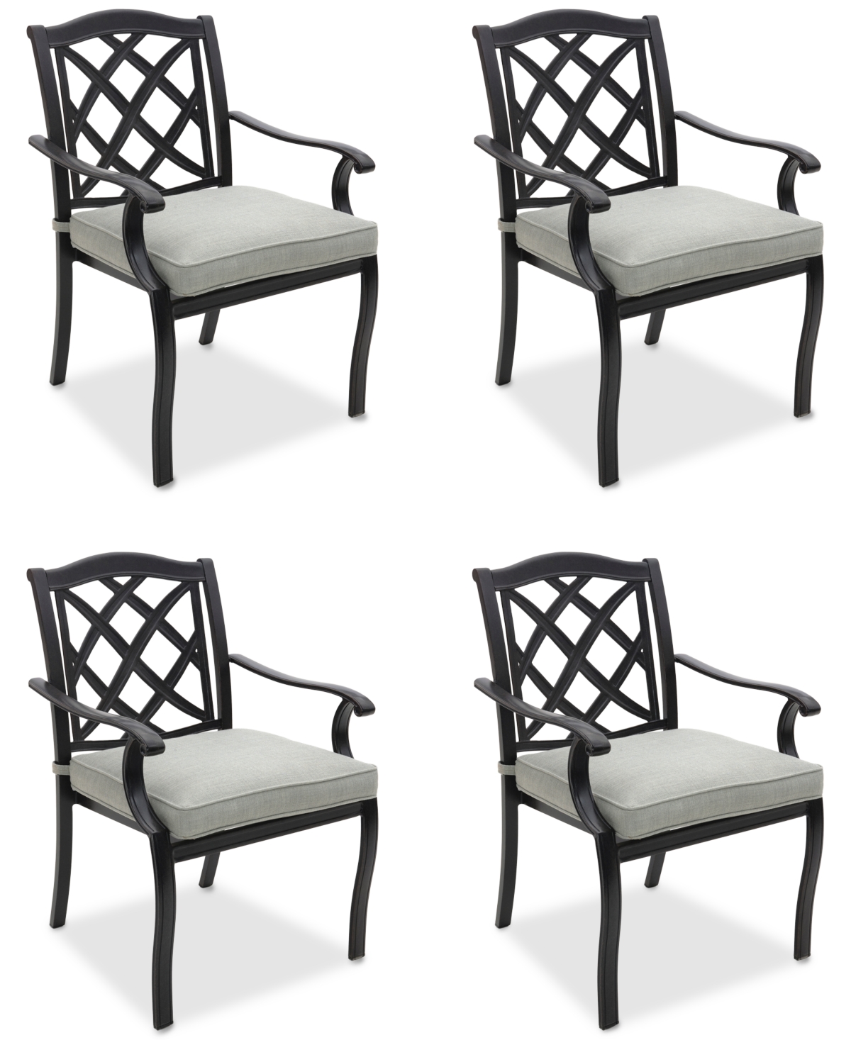 Wythburn Mix and Match Lattice Outdoor Dining Chairs, Set of 4 -Bronze Finish