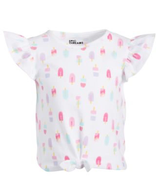 Epic Threads - Toddler & Little Girls Popsicle-Print Tie-Front T-Shirt