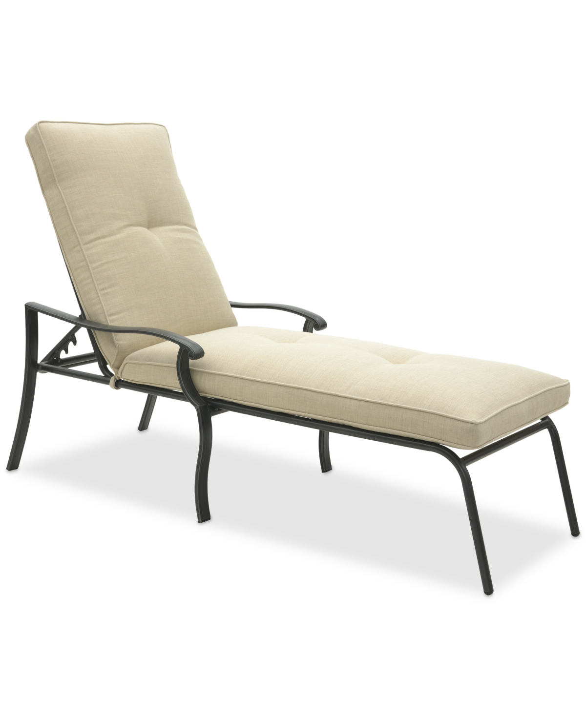 Agio Wythburn Mix And Match Lattice Outdoor Chaise Lounge In Straw Natural,pewter Finish