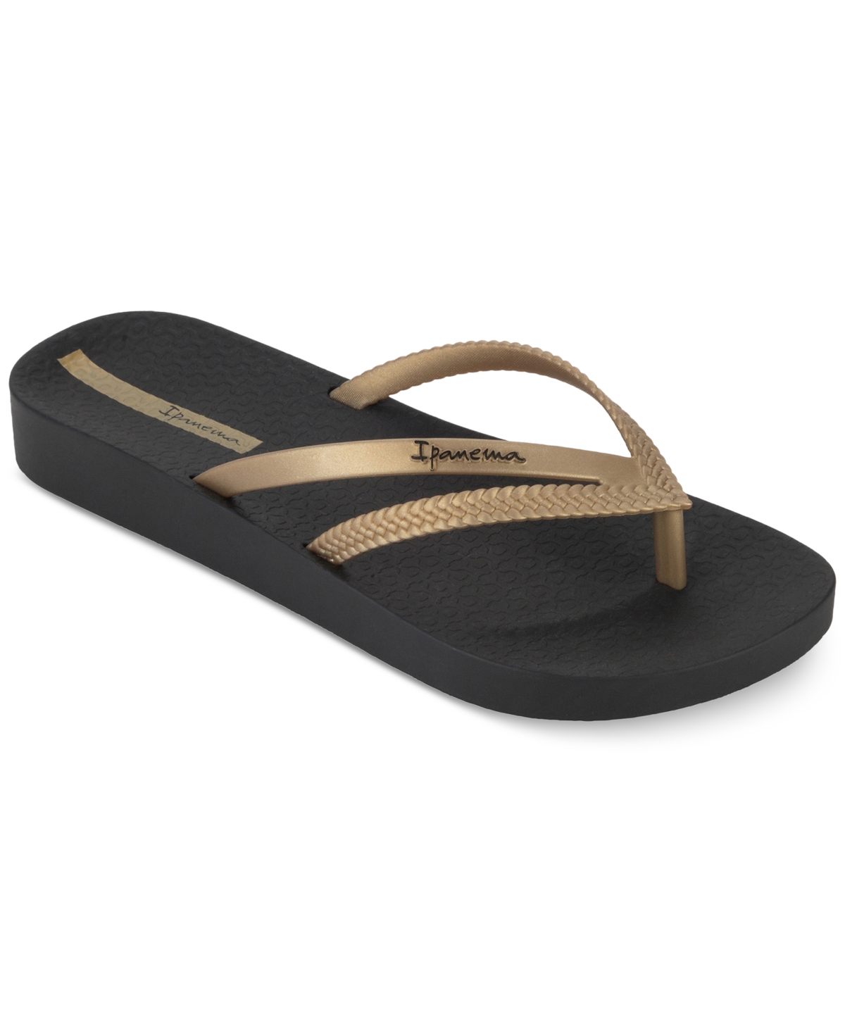 Ipanema Bossa Soft Fem Slip-on Flip-flop Sandals In Black,gold