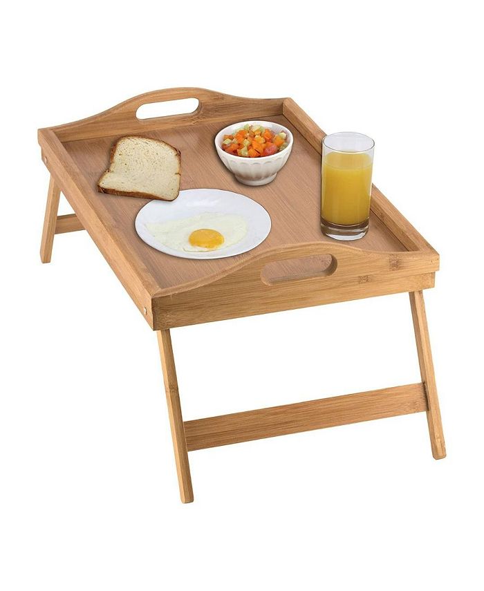 Homeitusa Bed Table Tray with Folding Legs - Breakfast Tray Bamboo Bed ...
