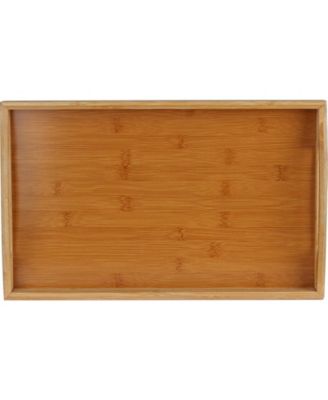 Serving Tray Bamboo - Wooden Tray with Handles - Great for Dinner Trays, Tea Tray, Bar Tray, Breakfast Tray, or Any Food Tray - Good for Parties or Bed Tray