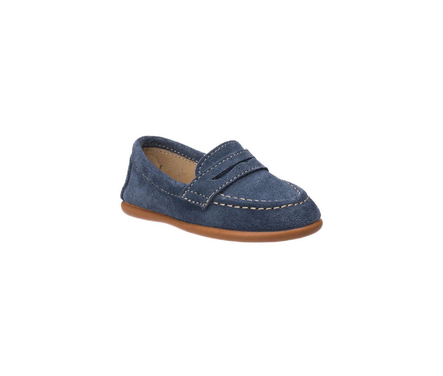 Туфли Elephantito Suede Penny Loafer для мальчиков, цвет: Джинсовый — фото 1