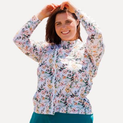 Women's Plus Size Full-Zip Nora Swim Top