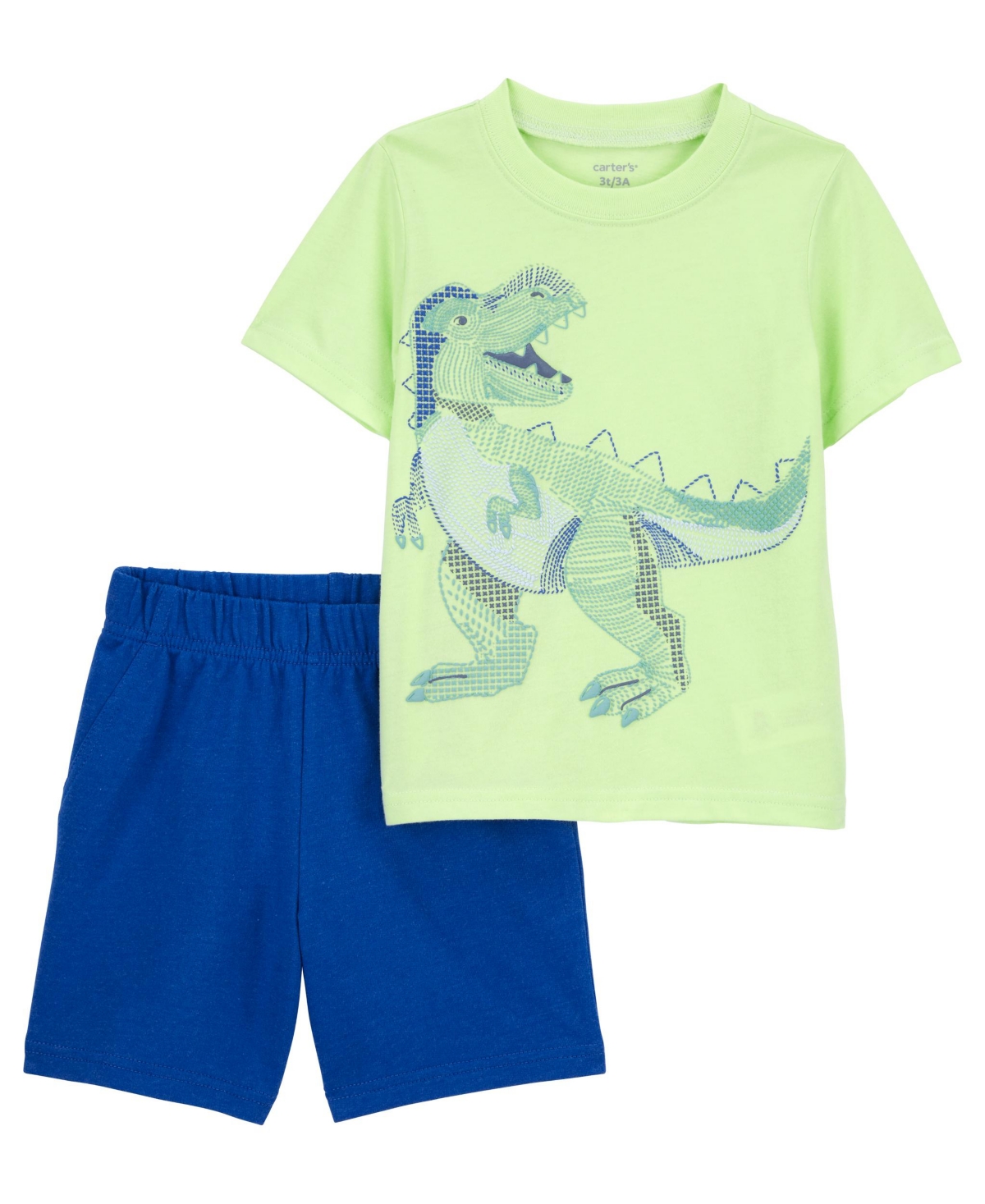 Carter's Baby Boys Dinosaur T-shirt And Shorts, 2 Piece Set In Green