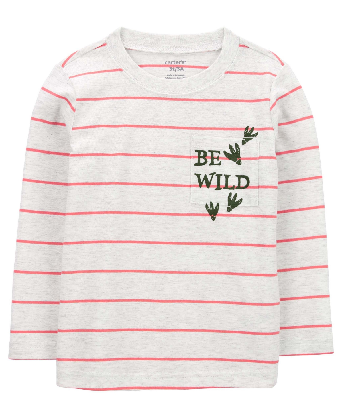 Carter's Babies' Toddler Boys Striped Jersey T-shirt In Gray