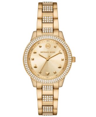 Women's Tibby Three-Hand Gold-Tone Stainless Steel Watch 34mm and Bracelet Gift Set