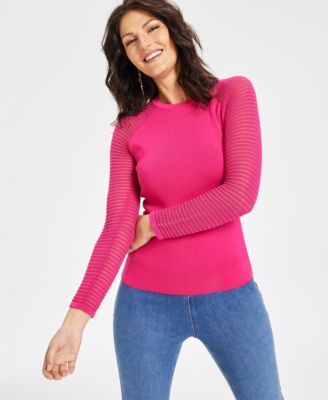 I.N.C. International Concepts - Women's Crochet-Sleeve Sweater