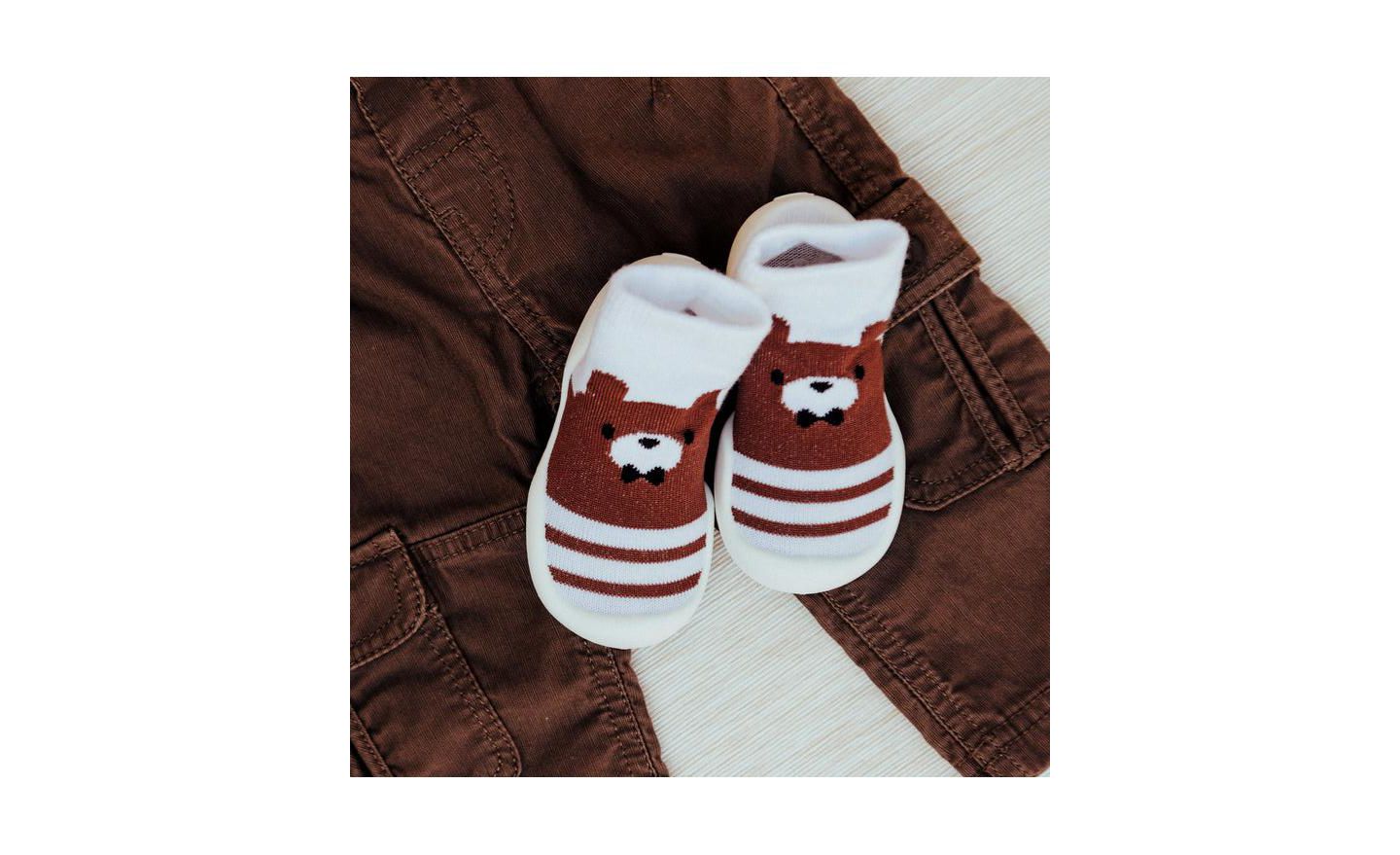 Обувь Komuello Breathable Washable Non-Slip Sock Shoes Big Bear для мальчиков-малышей, цвет: Коричневый — фото 2