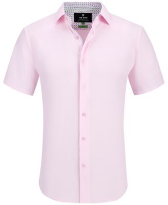 Men's Slim Fit Short Sleeve Performance Button Down Dress Shirt