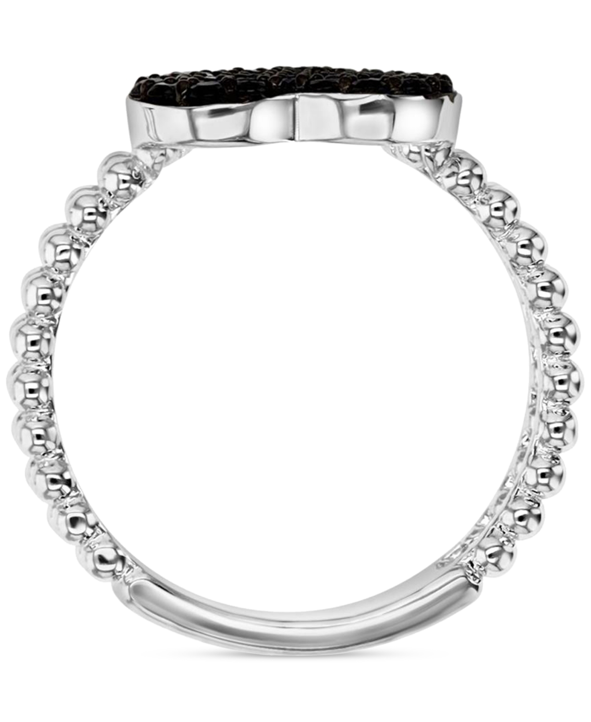 Heart Double Band Ring (3/4 ct. t.w.) in Sterling Silver - Black Spinel
